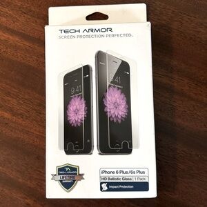 NWT iPhone 6 Plus (5.5”) TECH ARMOR Ultraclear Ballistic Glass Screen Protector
